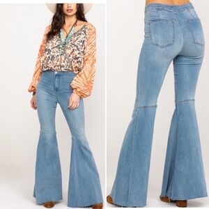 Free People Just Float On Flare Jeans Stretch Denim Size 26R